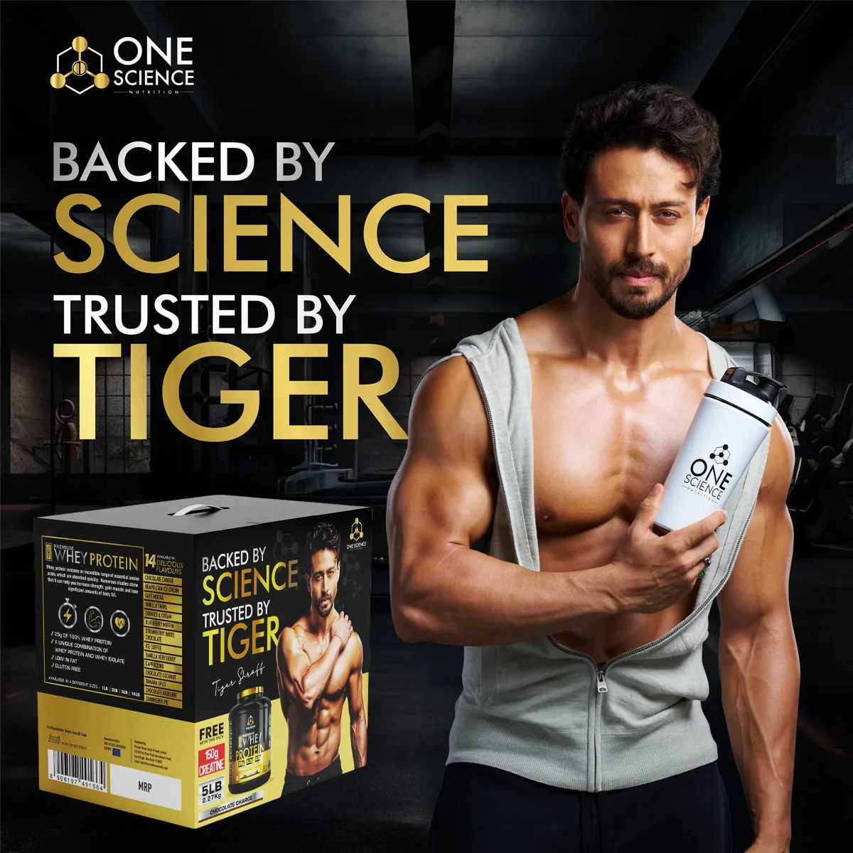 TIGER Combo Pack - 100% PREMIUM WHEY PROTEIN 5 LB + FREE CREATINE 50 SV