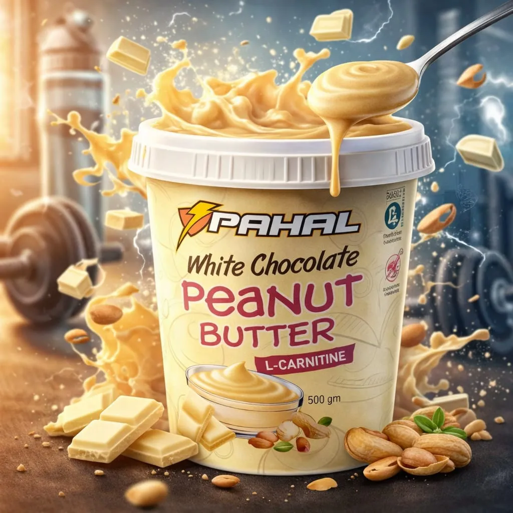PAHAL Chocolate Almond Peanut Butter | High Protein Fitness Spread with L-Carnitine | Healthy Fats for Energy & Muscle Support |